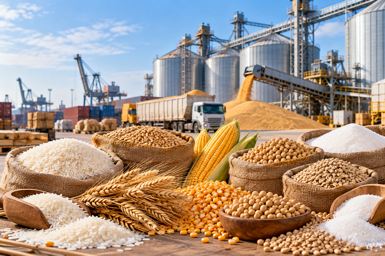 Rice, wheat, maize and other food commodities
